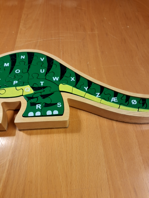 Alfabet puslespil til børn Dinosauer